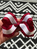 Red & White Ruffle Bow
