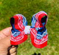 Blue + Red + White Lace Bow