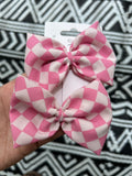 Pink Checkered Cloth Piggies