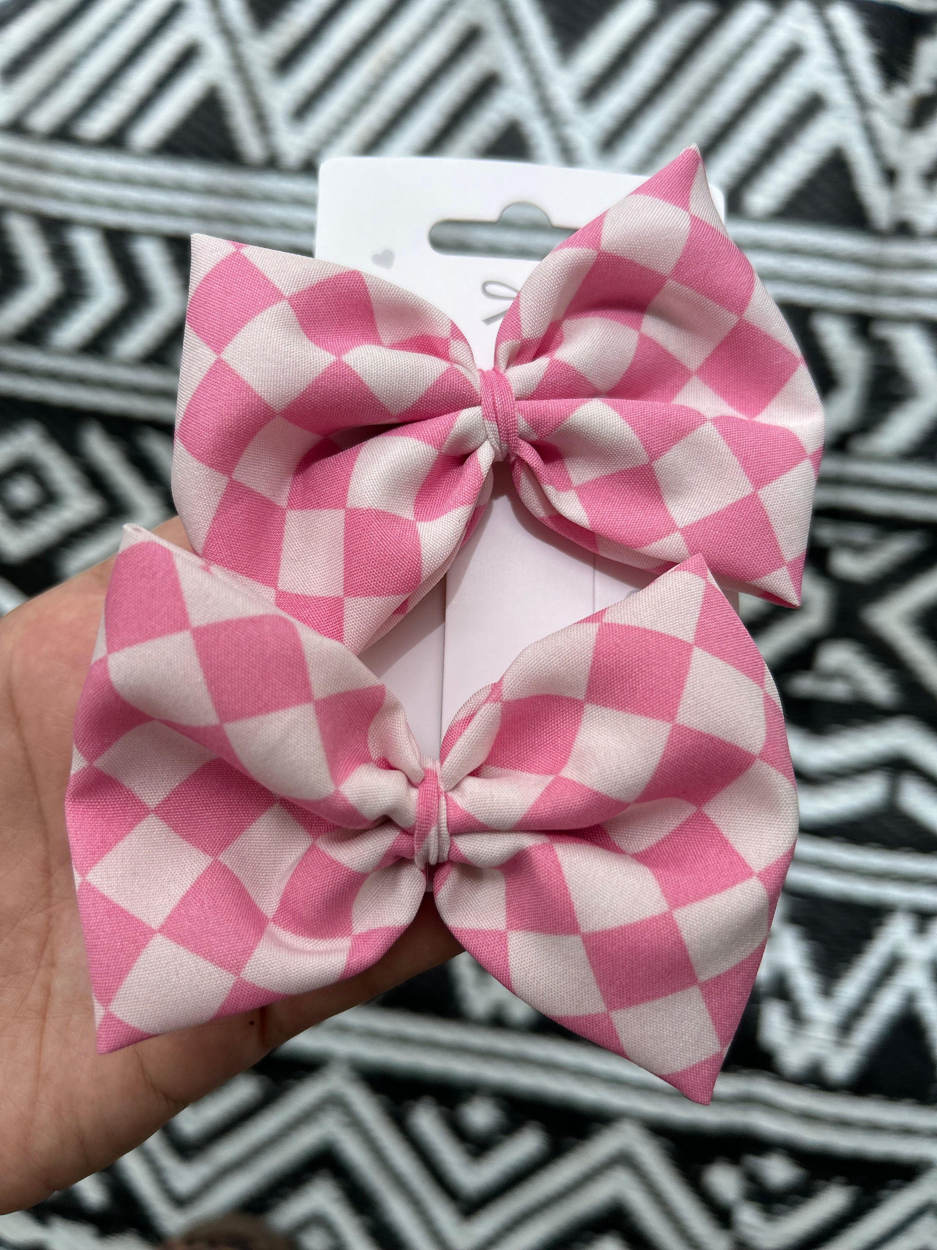 Pink Checkered Cloth Piggies